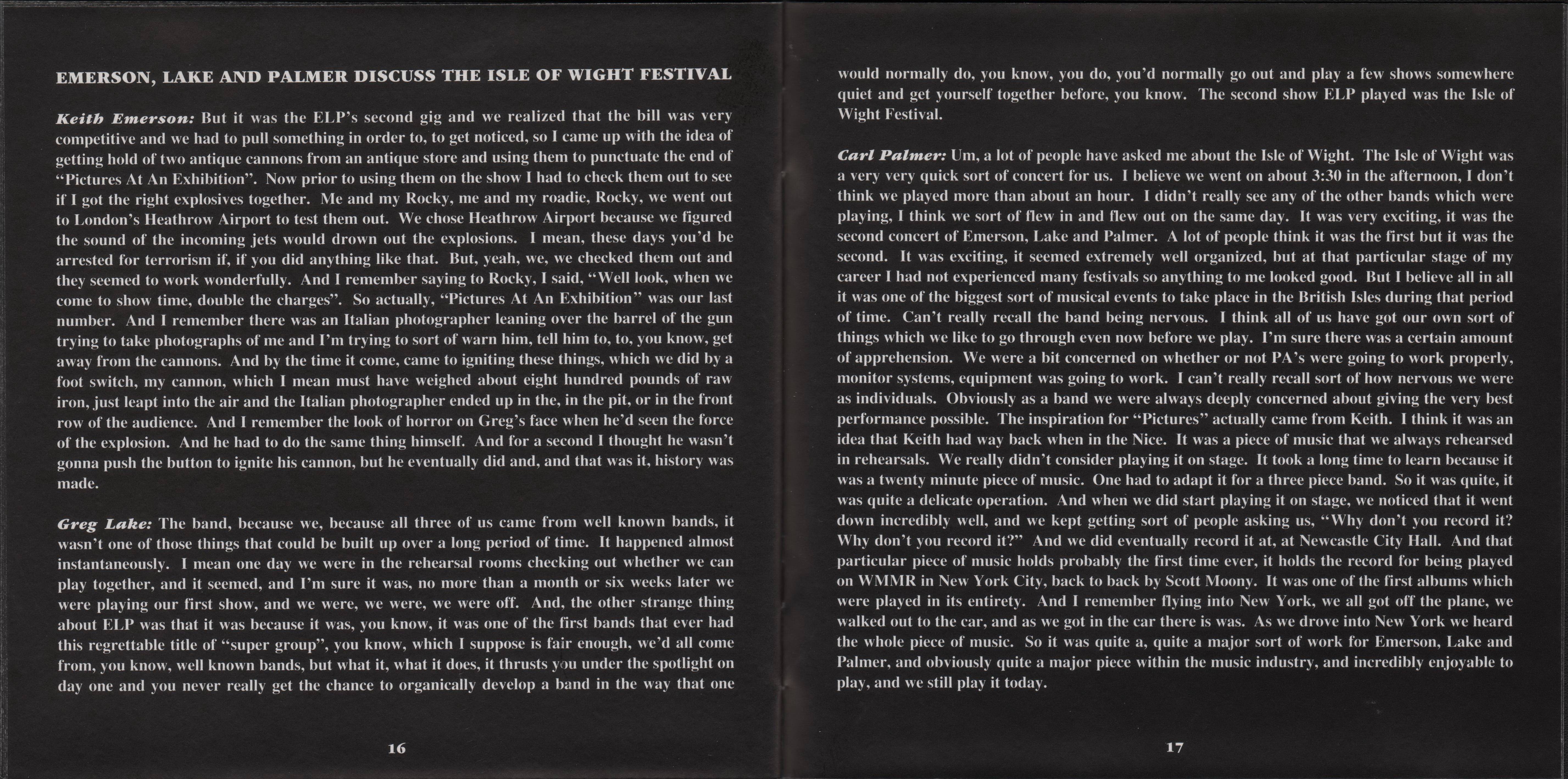 Emerson, Lake and Palmer Live At The Isle Of Wight Festival [Booklet10 jpn]